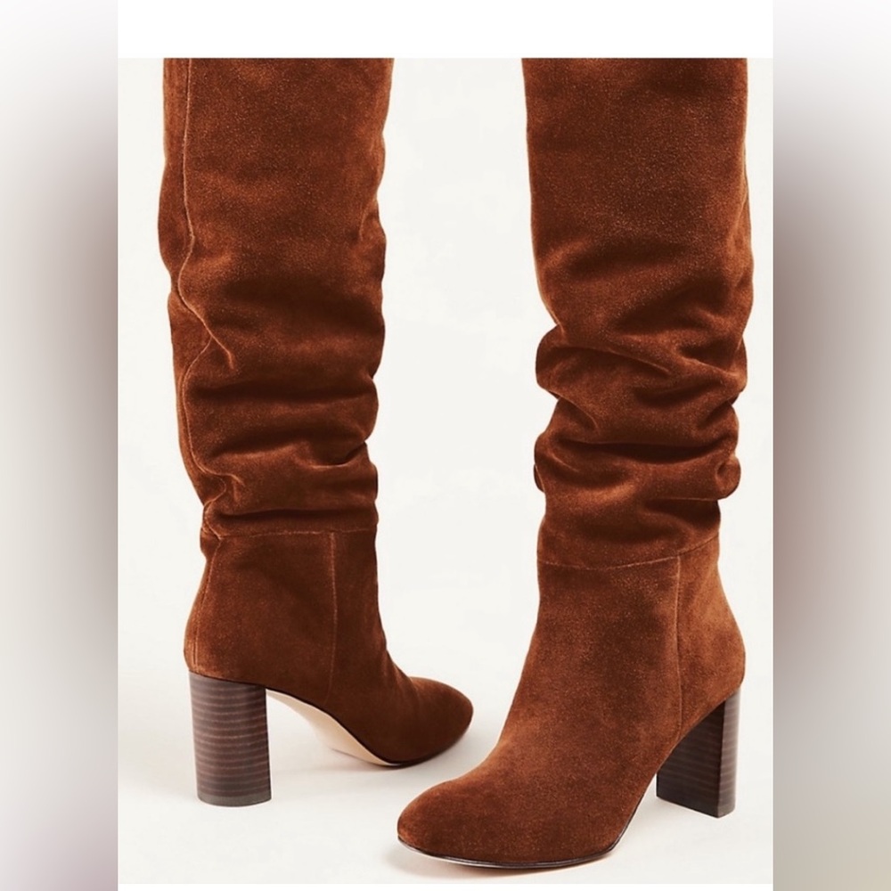 Ann Taylor Guinevere slouchy block heel boots